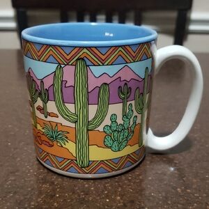 Potpourri Press Desert Cacti Saguaro Cactus Colorful '93 Arizona Coffee Mug 12oz